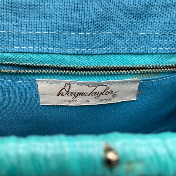 VTG Dayne Taylor Teal Colored Beaded Straw Purse From 60’s - Picture 4 of 6